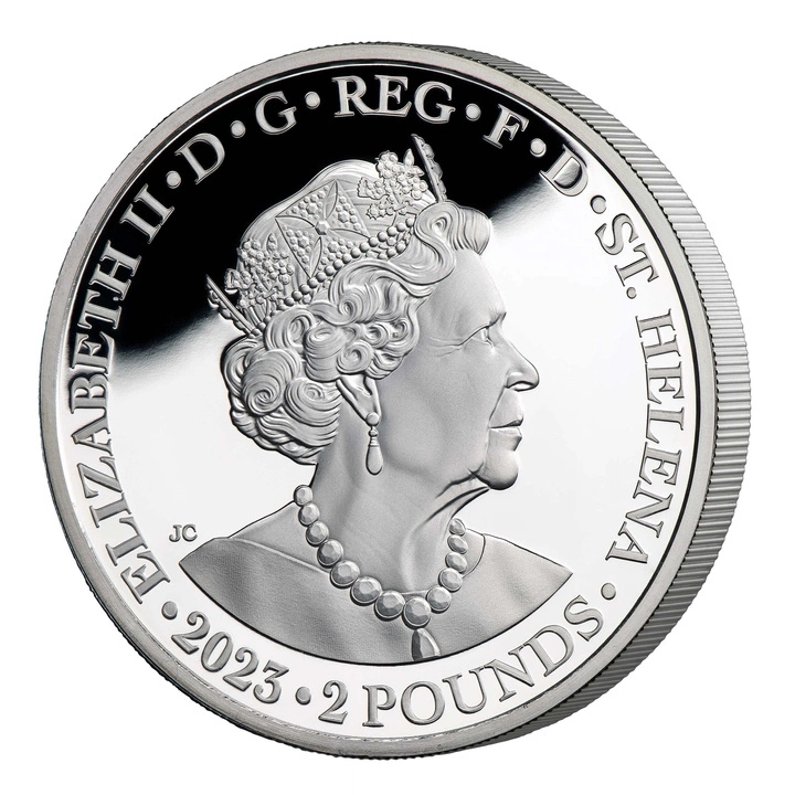 St Helena: Faerie Queene - Una & Lion pozłacany 2 uncje Srebra 2023 Proof