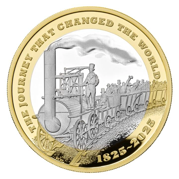200 Years of the Modern Railway £2 Srebro 2025 Proof Piedfort