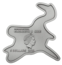 Niue: Jurassic World - Mosasaurus kolorowany 2 uncje Srebra 2022 Antiqued Coin