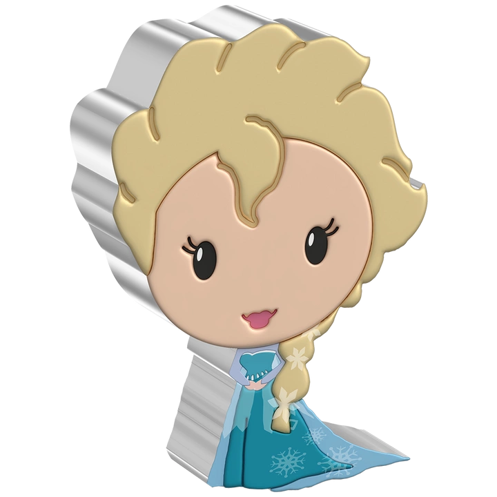 Niue: Disney Frozen - Elsa Chibi Coin kolorowany 1 uncja Srebra 2022 Proof