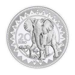 Africa - The Serenity of the Elephant 20 Euro Srebro 2022 Proof