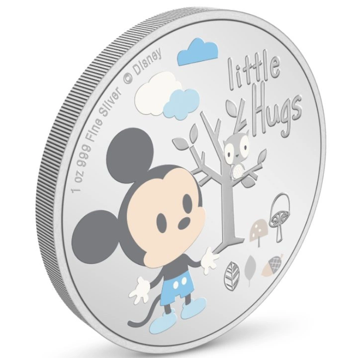 Niue: Disney Baby Little Hugs - Boy kolorowany 1 uncja Srebra 2024 Proof
