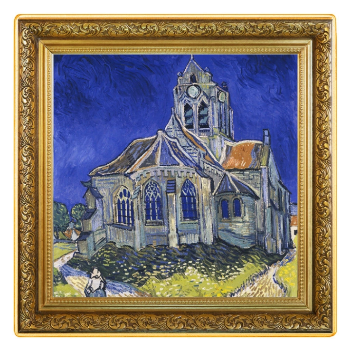 Niue: Vincent van Gogh - Kościół w Auvers kolorowany, pozłacany 1 uncja Srebra 2023 Proof