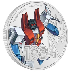 Niue: Transformers - Starscream kolorowany 1 uncja Srebra 2023 Proof