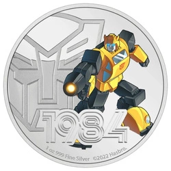 Niue: Transformers - Bumblebee kolorowany 1 uncja Srebra 2022 Proof