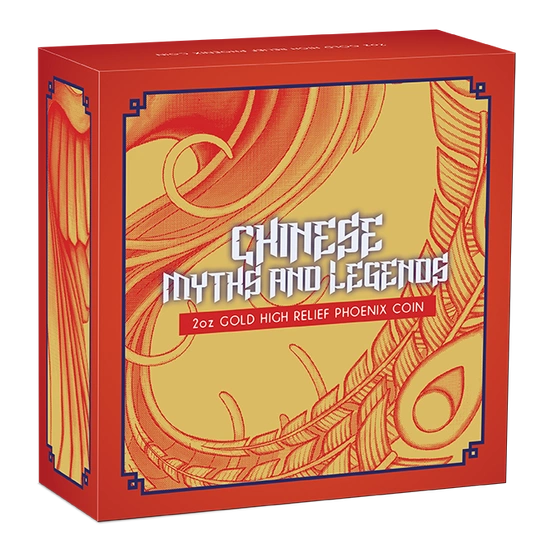 Chinese Myths and Legends: Phoenix 2 uncje Złota 2022 Proof High Relief