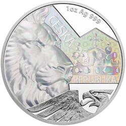 Niue: Czech Lion 1 uncja Srebra 2023 Proof z Hologramem 