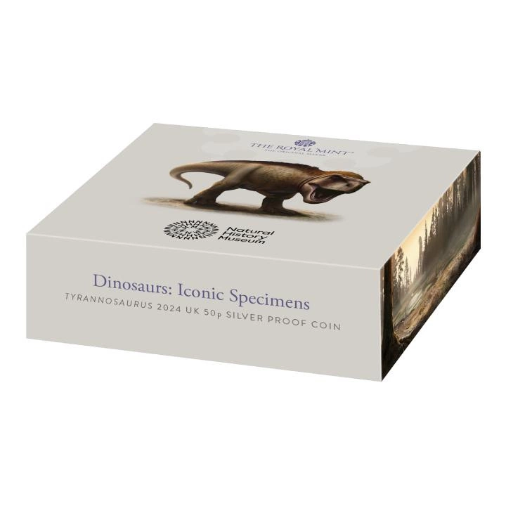 Dinosaurs: Iconic Specimens - Tyrannosaurus Rex 50p Srebro 2024 Proof