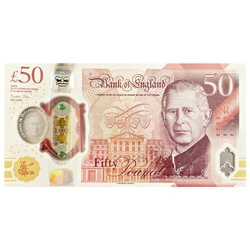Banknot 50 Funtów Brytyjskich - Król KaroI III (50 pound / 50 GBP) UNC