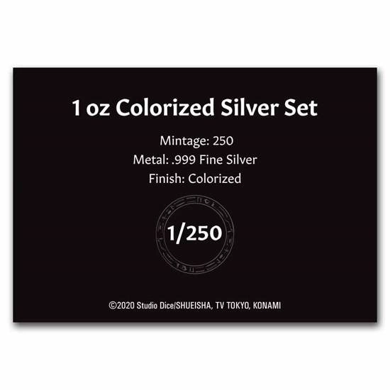 Zestaw 2 monet Niue: Yu-Gi-Oh! Yami Yugi, Dark Magician kolorowany - 25. rocznica 2 x 1 uncja Srebra 2022