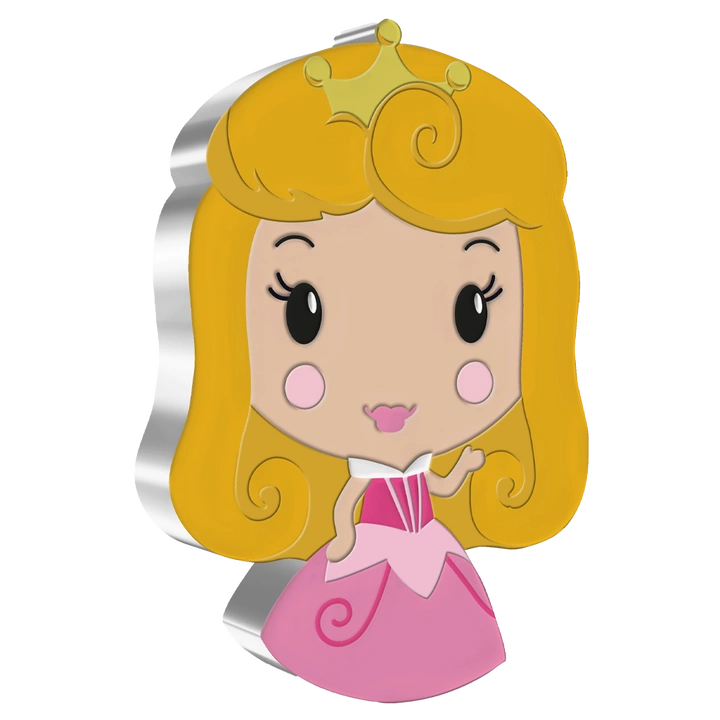 Niue: Disney - Aurora Chibi Coin kolorowany 1 uncja Srebra 2021 Proof