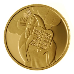 Moses and the Ten Commandments 10 NIS Złoto 2005 Proof