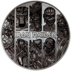 Cook Islands: Iron Maiden - Eddie kolorowany 3 uncje Srebra 2024 Black Proof