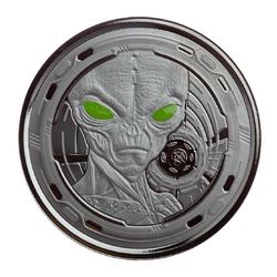 Ghana: Alien kolorowany 1 uncja Srebra 2022 Black Rhodium Proof