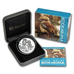 Kookaburra 1 uncja Srebra PROOF High Relief 2013