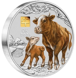 Lunar III: Rok Bawoła 1000 gramów Srebra 2021 Gold Privy Mark
