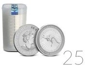 Australijski Kangur 1 uncja Srebra 2020 PAKIET 25 SZTUK