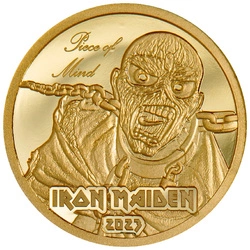 Cook Islands: Iron Maiden - Piece of Mind Gold 0,5 grama Złota 2023 Proof