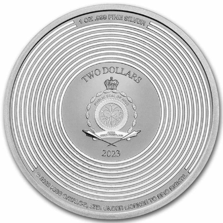 Niue: KISS 50th Anniversary 1 uncja Srebra 2023 Slab