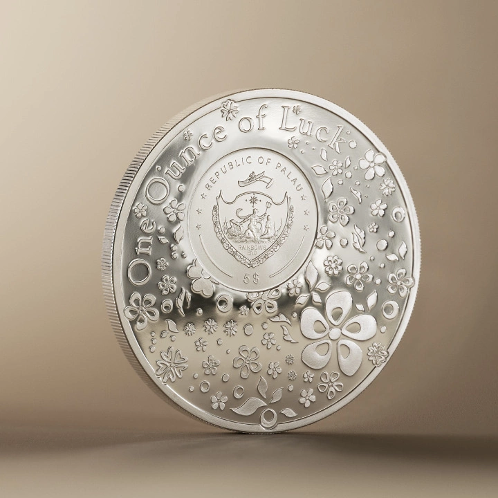Palau: Four-leaf Clovers - Ounce of Luck kolorowany 1 uncja Srebra 2024 Proof