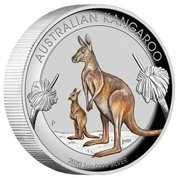 Australijski Kangur 1 uncja Srebra 2020 Proof Kolorowany High Relief