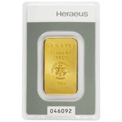 Sztabka Heraeus 20 gramów Złota LBMA GD Refiner