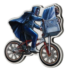 Niue: E.T. kolorowany - 40. rocznica filmu 2 uncje Srebra 2022 Proof Bicycle Shaped Coin