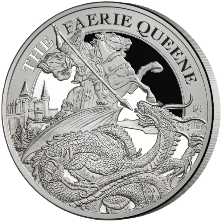 St Helena: Faerie Queene - Redcrosse & The Dragon 5 uncji Srebra 2024 Proof