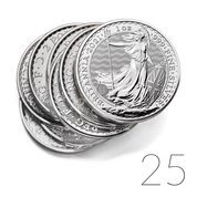 Britannia 1 uncja Srebra 2021 PAKIET 25 SZTUK