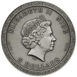 Niue: Lost World Cities - Machu Picchu "Old Peak" pozłacany $5 Srebro 2022 High Relief Antiqued Coin