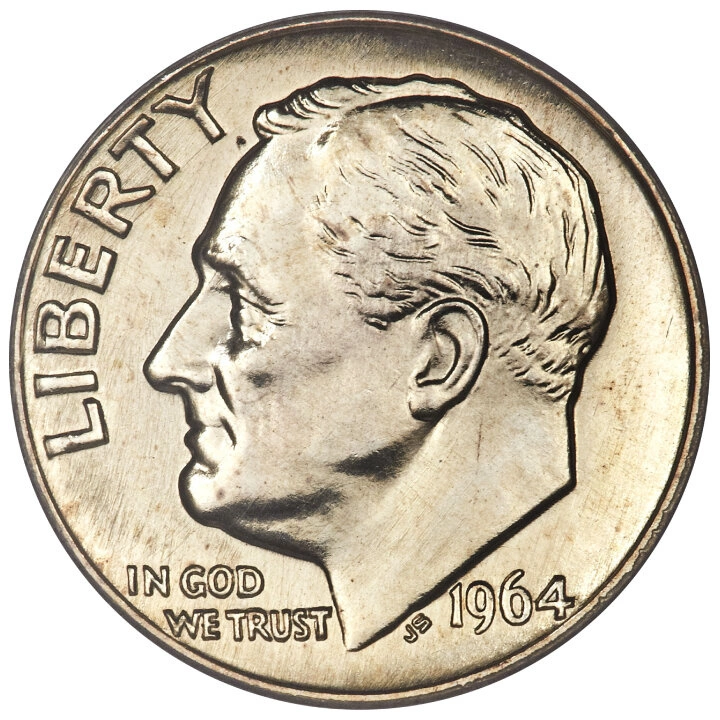 USA: 10 Centów Srebro Różne Roczniki (próba Ag.900) Obiegowy 10 sztuk