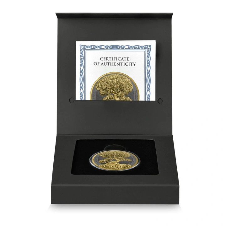 Mythical Forest: Yggdrasil Goldenleaf pozłacana 1 uncja Srebra 2025 Black Ruthenium
