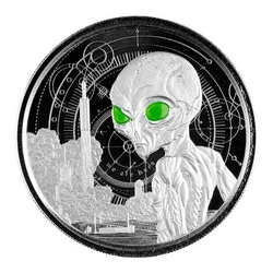Ghana: Alien kolorowany 1 uncja Srebra 2021 Proof