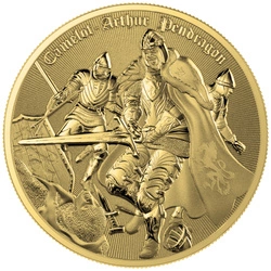 Niue: Camelot - Artur Pendragon pozłacany 1 uncja Srebra 2023 