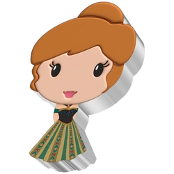 Niue: Disney Frozen - Anna Chibi Coin kolorowany 1 uncja Srebra 2022 Proof