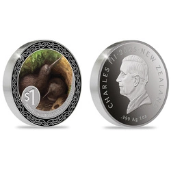 Kiwi kolorowany 1 uncja Srebra 2025 Proof