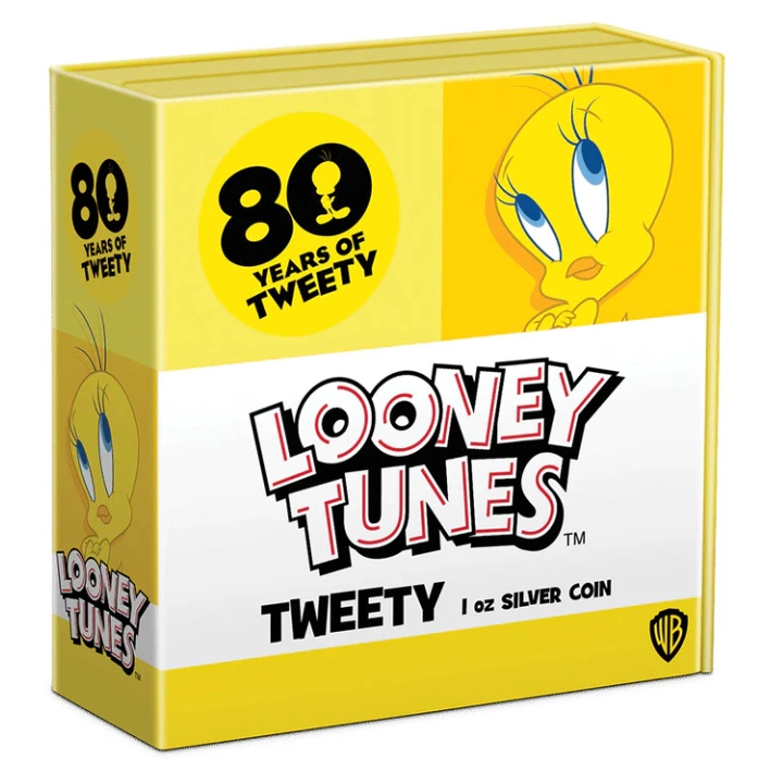 Niue: Tweety 80th Anniversary kolorowany 1 uncja Srebra 2022 Proof