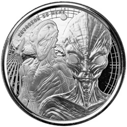 Ghana: Alien 1 uncja Srebra 2023 Prooflike