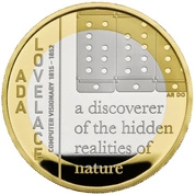 Ada Lovelace £2 pozłacany Srebro 2023 Proof