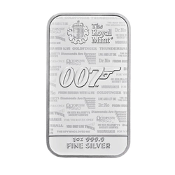 1 uncja Sztabka Srebra 007 James Bond