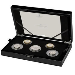 Zestaw 5 srebrnych monet Wielka Brytania 2024 Proof Piedfort Commemorative Coin