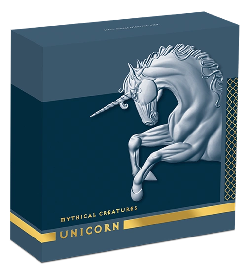 Mityczne Istoty: Jednorożec 5 uncji Złota 2021 Proof