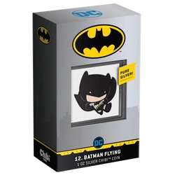 Niue: DC Comics - Batman Flying Chibi Coin kolorowany 1 uncja Srebra 2021 Proof