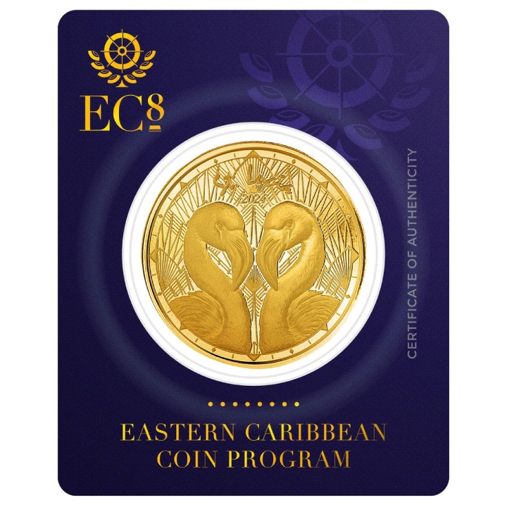 St. Lucia - Flamingos 1 uncja Złota 2024 Proof