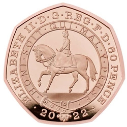 The Platinum Jubilee of Her Majesty The Queen Złoto 50p 2022 Proof
