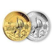Australijski Emu zestaw 2 monet - Złota i Srebrna 1 uncja 2021