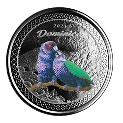Dominica: Amazonka cesarska kolorowana 1 uncja Srebra 2021 Proof