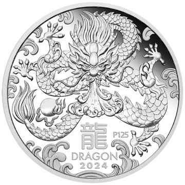 Perth Mint: Lunar III - Rok Smoka 1/2 uncji Srebra 2024 Proof