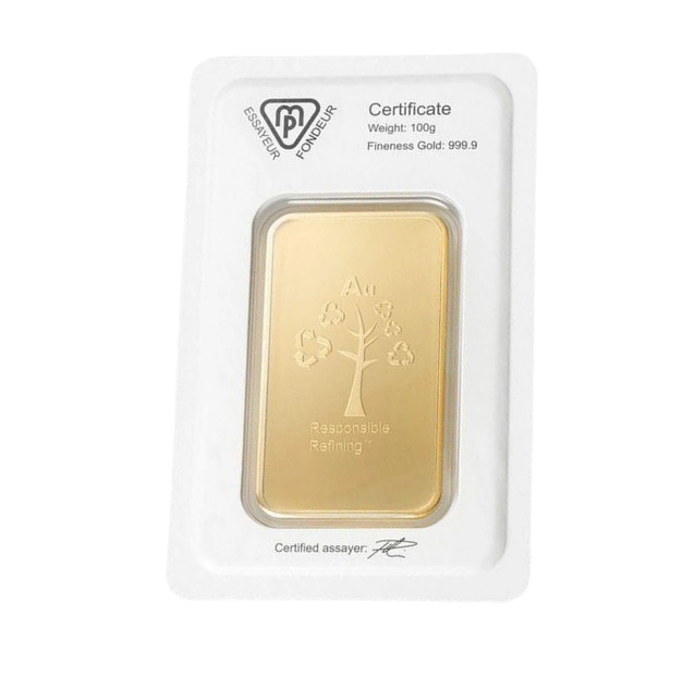 Metalor: Sztabka 100 gramów Złota