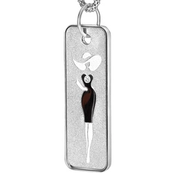 Niue: Pendant - Little Black Dress kolorowany $1 Srebro 2022 Natural Diamond